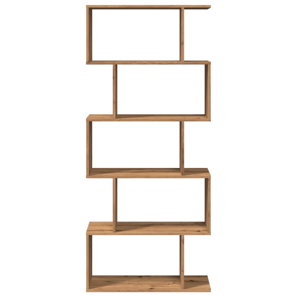 Libreria 5 Ripiani Rovere Artigianale 70x24x161 cm Truciolato | homemem39