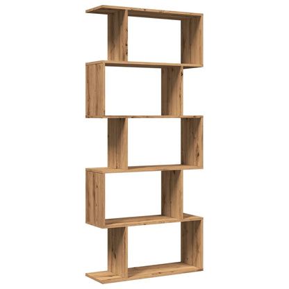 Libreria 5 Ripiani Rovere Artigianale 70x24x161 cm Truciolato | homemem39