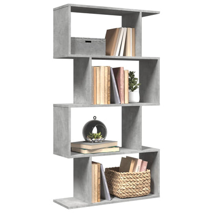 Libreria Divisorio 4 Ripiani Grigio 70x24x129 cm Truciolato