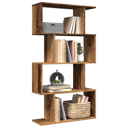 Libreria 4 Ripiani Legno Vecchio 70x24x129 cm in Truciolato