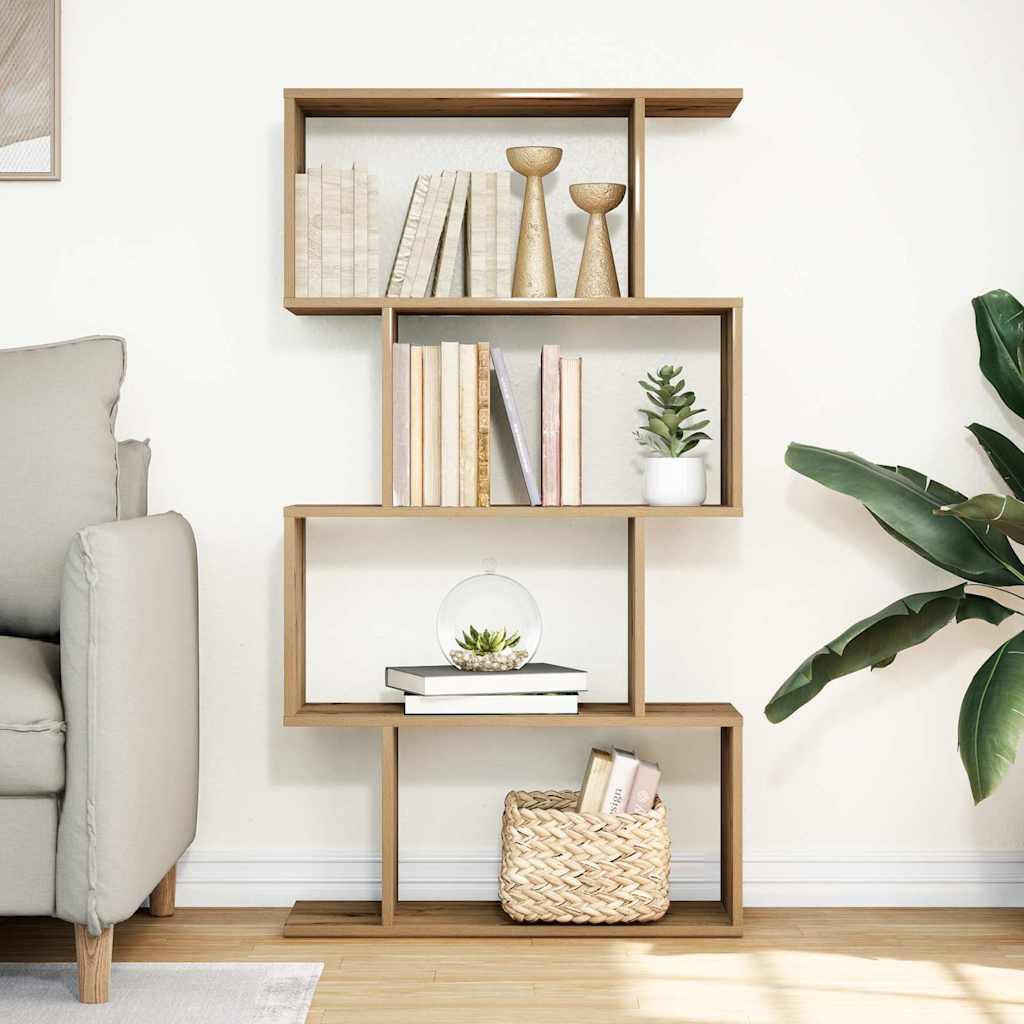 Libreria 4 Ripiani Rovere Artigianale 70x24x129 cm Truciolato | homemem39