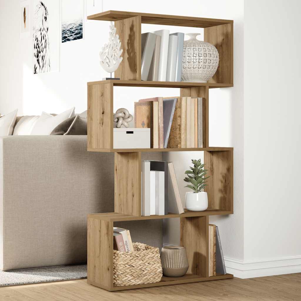 Libreria 4 Ripiani Rovere Artigianale 70x24x129 cm Truciolato | homemem39