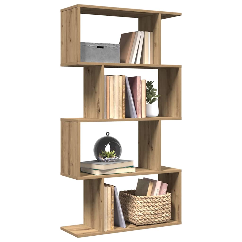Libreria 4 Ripiani Rovere Artigianale 70x24x129 cm Truciolato | homemem39