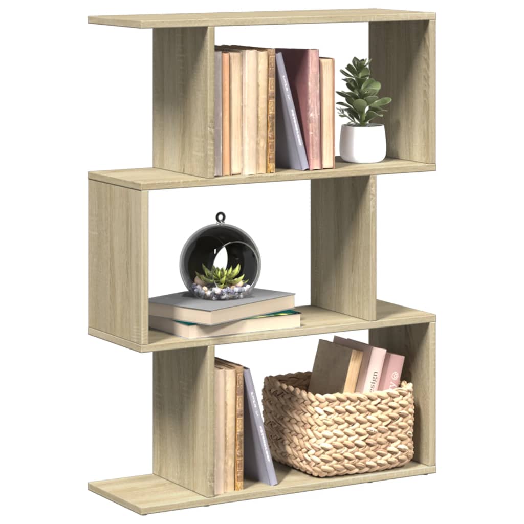 Libreria Divisorio 3 Ripiani Sonoma 70x24x97 cm in Truciolato