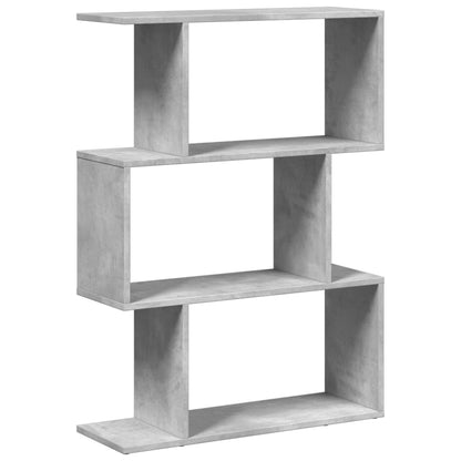 Libreria Divisorio 3Piani Grigio Cemento 70x24x97 cm Truciolato