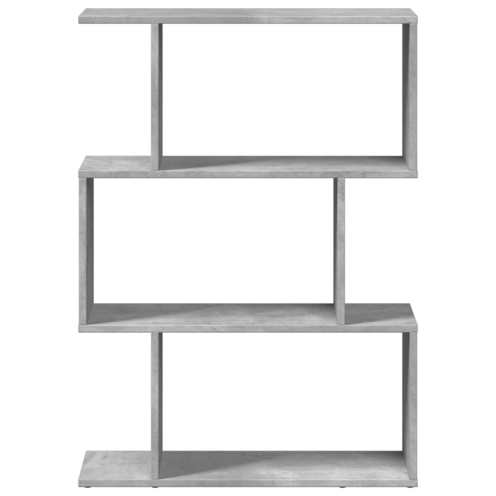 Libreria Divisorio 3Piani Grigio Cemento 70x24x97 cm Truciolato