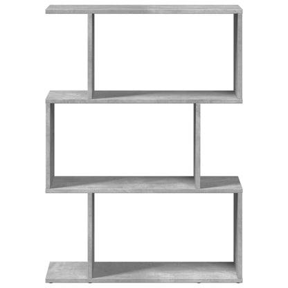 Libreria Divisorio 3Piani Grigio Cemento 70x24x97 cm Truciolato