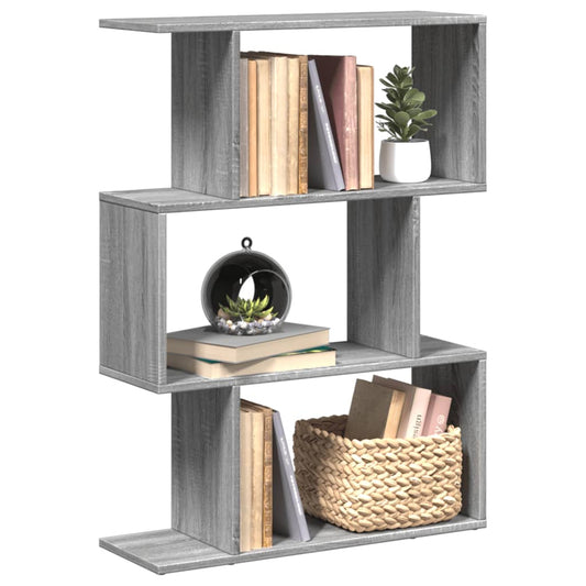 Libreria Divisorio 3Piani Grigio Sonoma 70x24x97 cm Truciolato