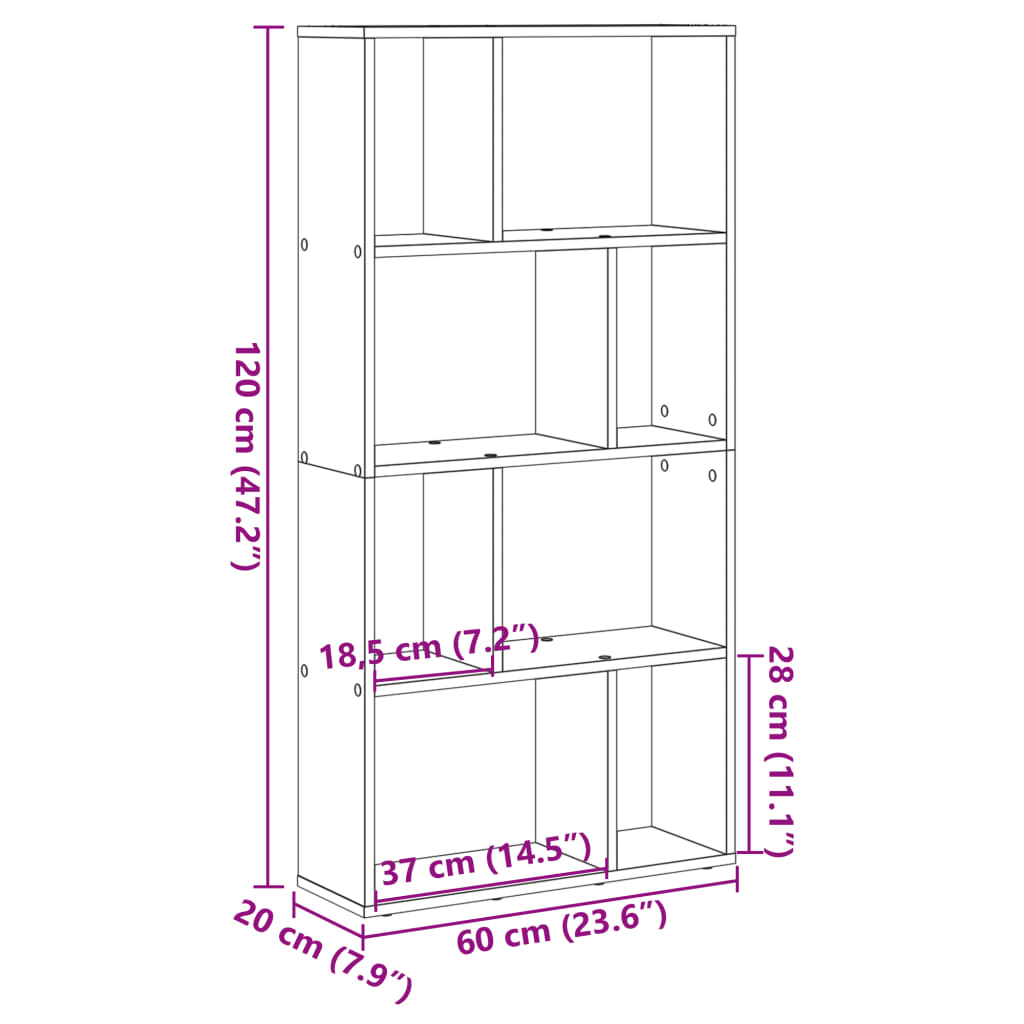 Libreria Rovere Sonoma 60x20x120 cm in Truciolato