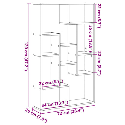 Libreria Nera 72x20x120 cm in Truciolato