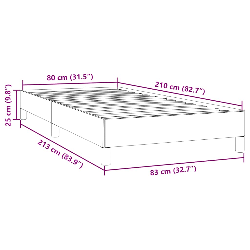 Giroletto senza Materasso Grigio Scuro 80x210 cm Velluto