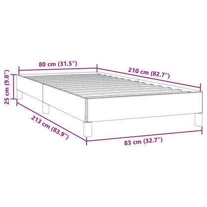 Giroletto senza Materasso Grigio Scuro 80x210 cm Velluto