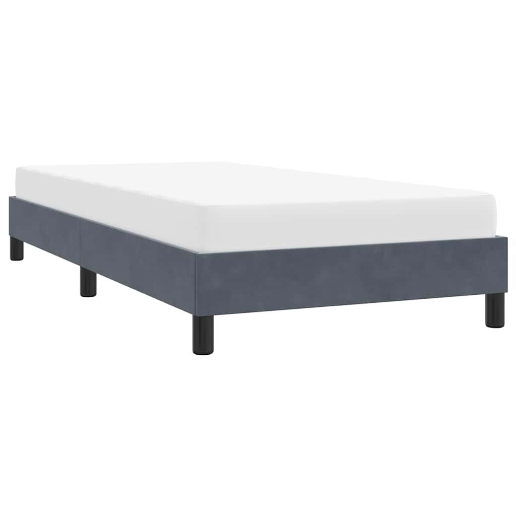 Giroletto senza Materasso Grigio Scuro 90x210 cm Velluto