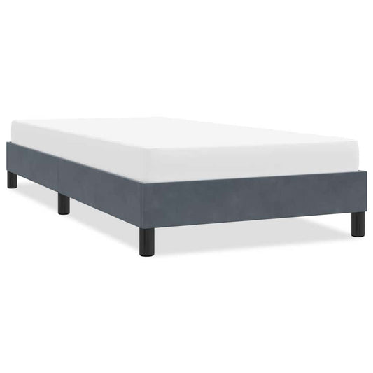 Giroletto senza Materasso Grigio Scuro 90x210 cm Velluto