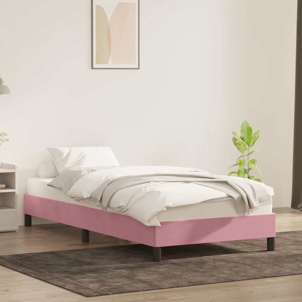 Giroletto senza Materasso Rosa 90x210 cm in Velluto