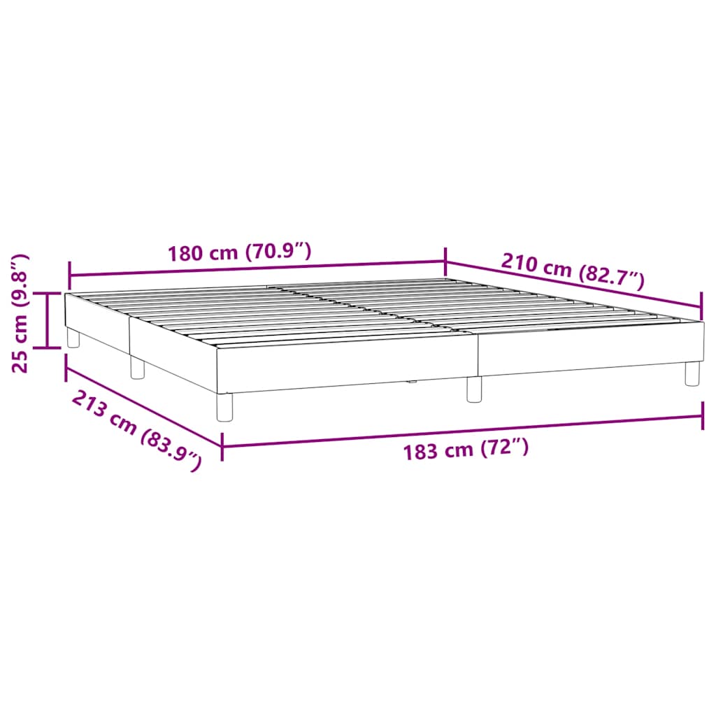 Giroletto senza Materasso Grigio Chiaro 180x210 cm Velluto