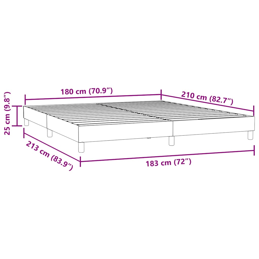 Giroletto senza Materasso Grigio Scuro 180x210 cm Velluto