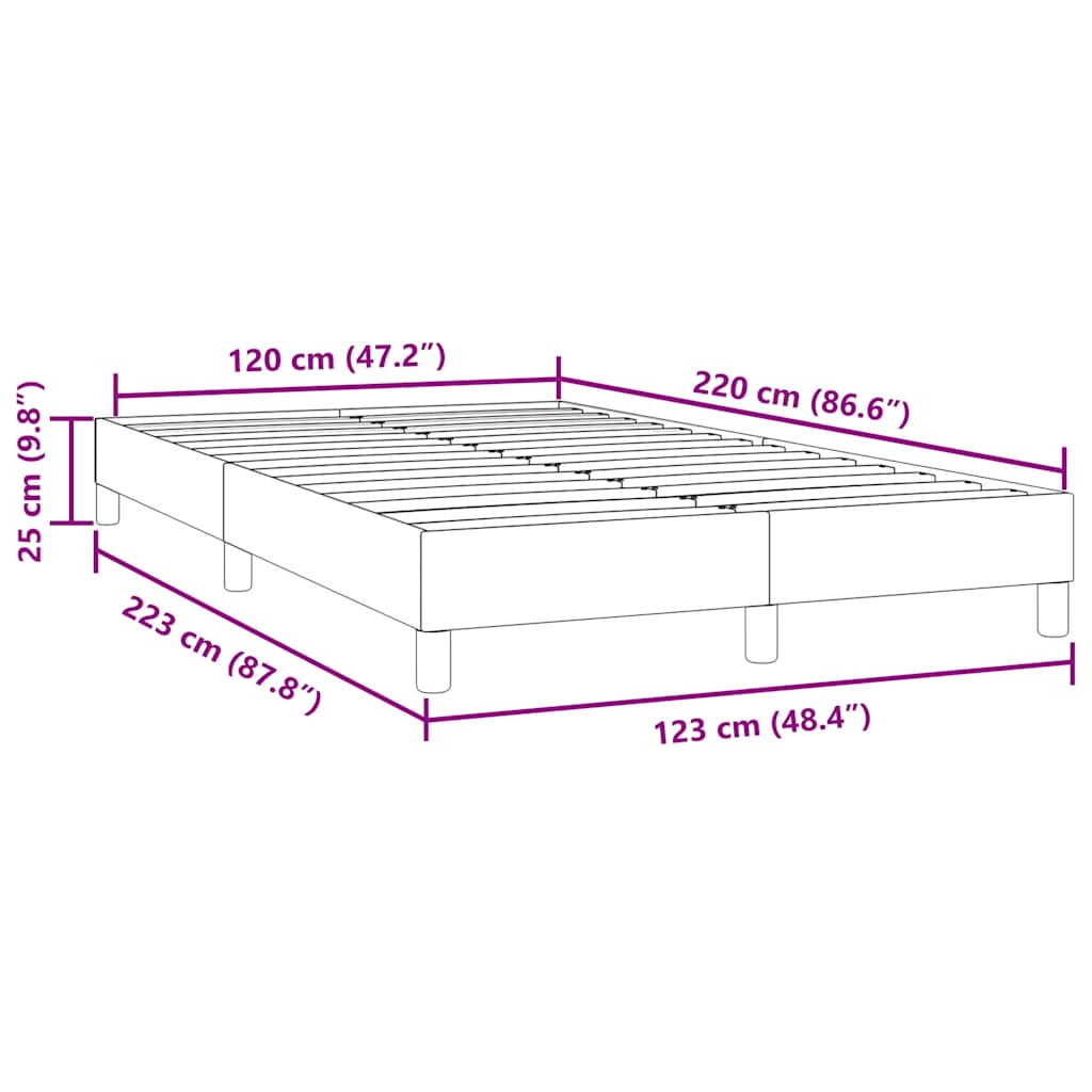 Giroletto senza Materasso Grigio Scuro 120x220 cm Velluto