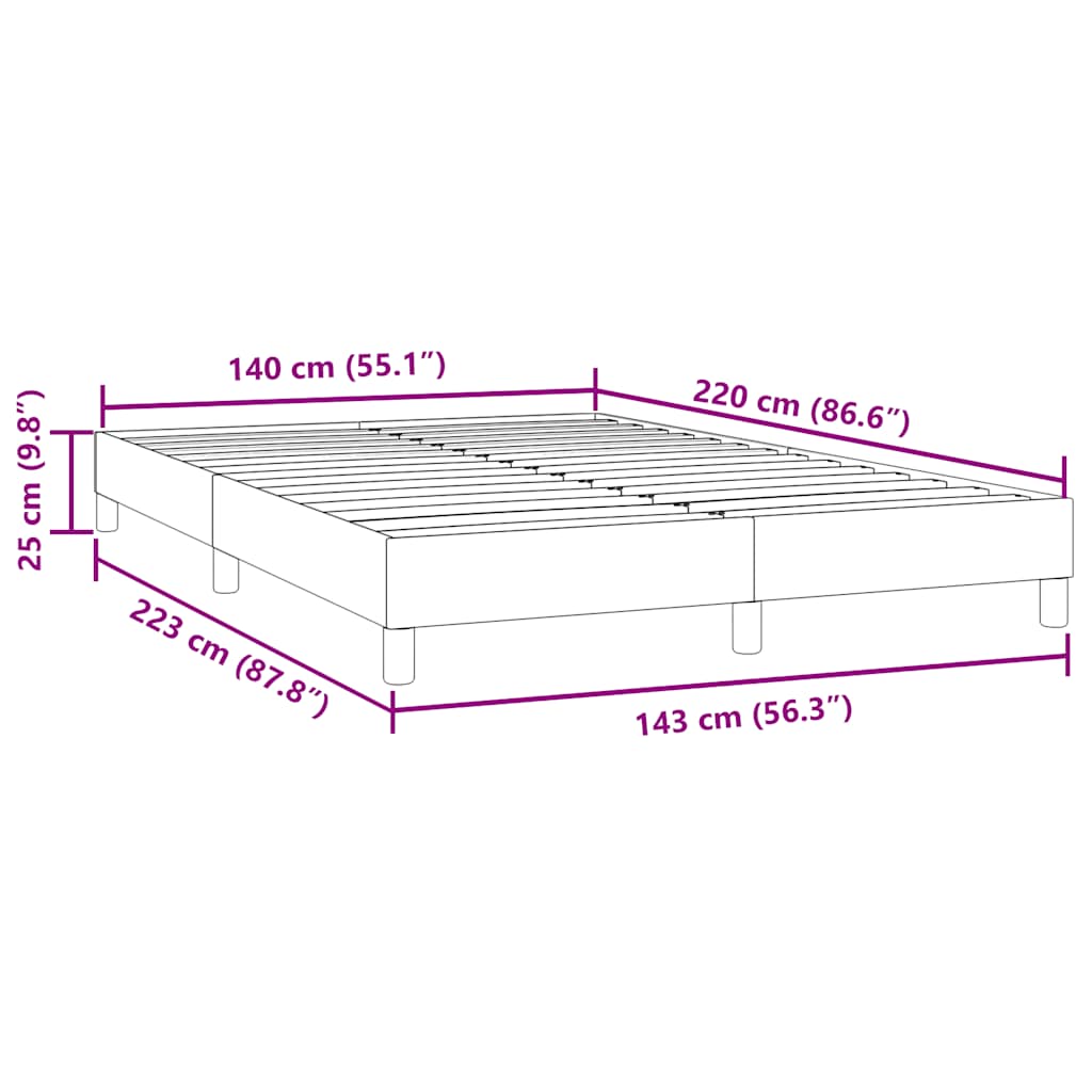 Giroletto senza Materasso Grigio Chiaro 140x220 cm Velluto