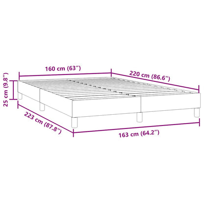 Giroletto senza Materasso Grigio Scuro 160x220 cm Velluto