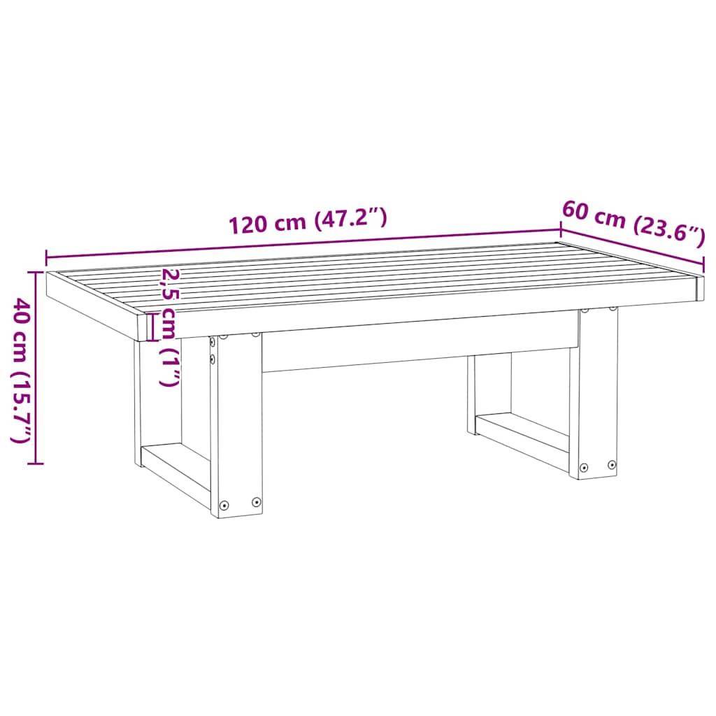 Tavolino NOAIN Gambe a Forma di U 120x60x40cm in Legno Massello | homemem39