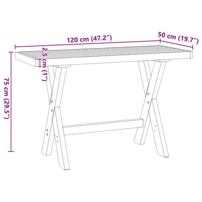 Scrivania NOAIN Gambe a Forma di X 120x50x75 cm Legno Massello - homemem39