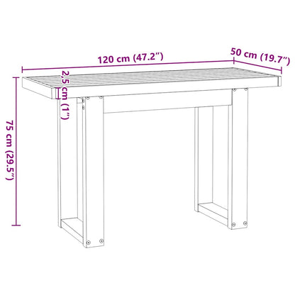 Scrivania NOAIN Gambe a Forma di U 120x50x75 cm Legno Massello - homemem39