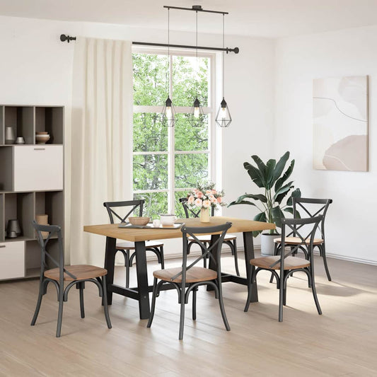 Tavolo Pranzo NOAIN Gambe a Forma A 160x90x75 cm Legno Massello
