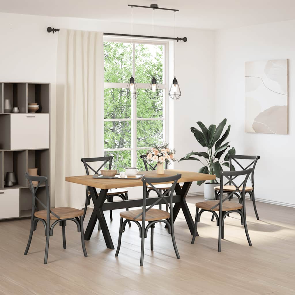 Tavolo Pranzo NOAIN Gambe a Forma X 160x90x75 cm Legno Massello - homemem39