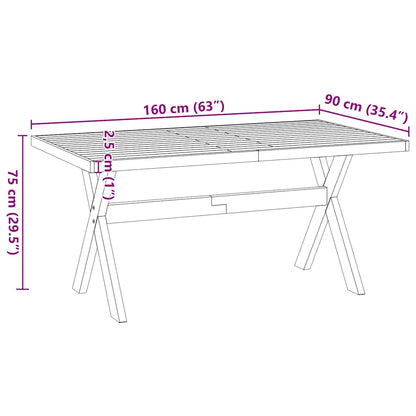 Tavolo Pranzo NOAIN Gambe a Forma X 160x90x75 cm Legno Massello - homemem39