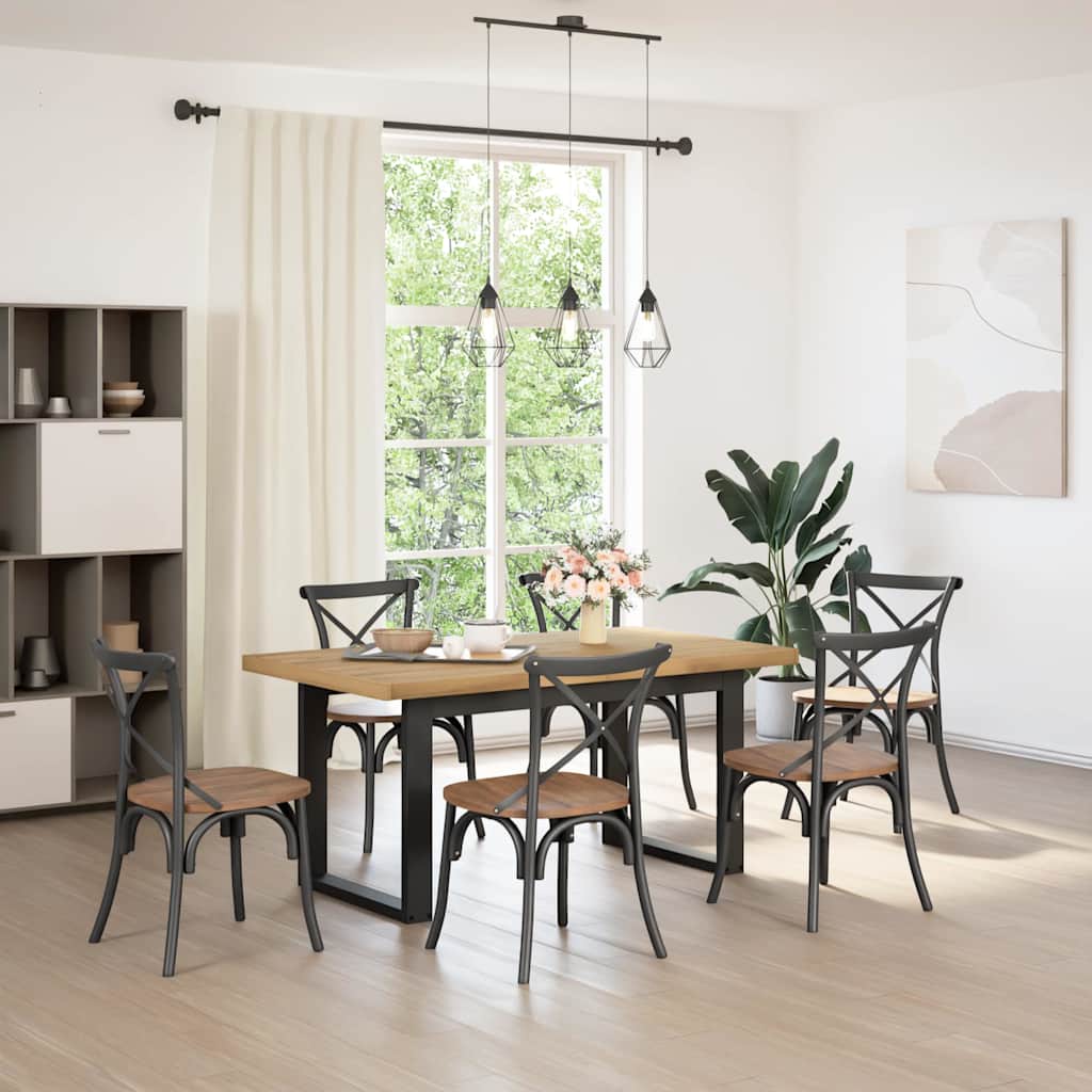 Tavolo Pranzo NOAIN Gambe a Forma U 160x90x75 cm Legno Massello
