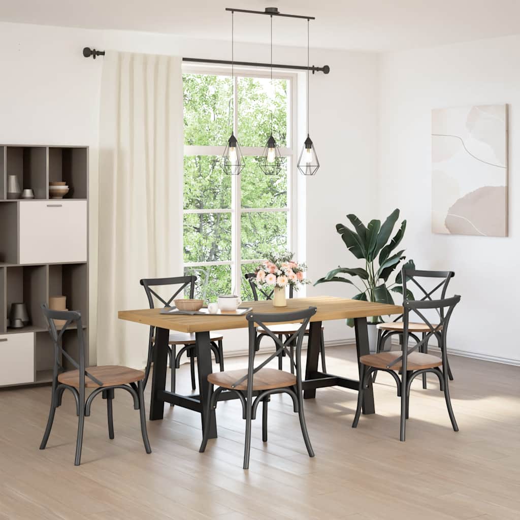 Tavolo Pranzo NOAIN Gambe a Forma A 180x90x75 cm Legno Massello