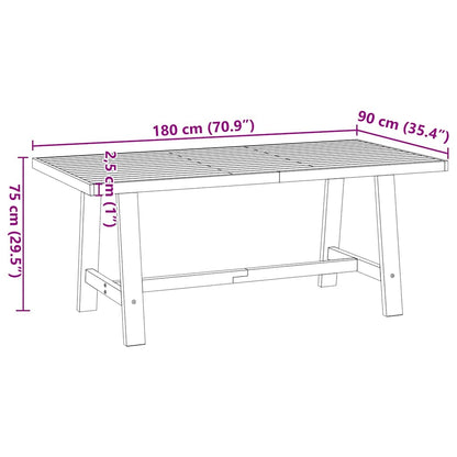 Tavolo Pranzo NOAIN Gambe a Forma A 180x90x75 cm Legno Massello | homemem39
