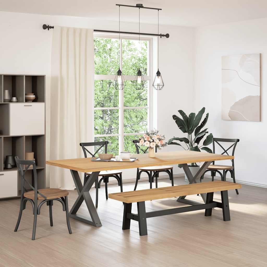 Panca Pranzo NOAIN Gambe a Forma A 180x40x45 cm Legno Massello | homemem39