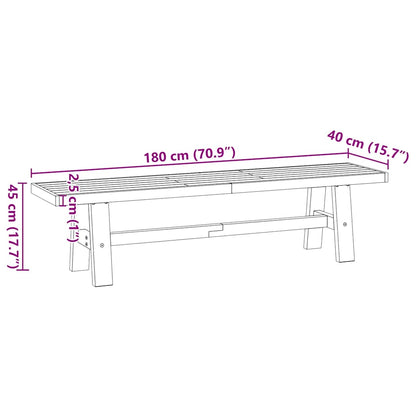 Panca Pranzo NOAIN Gambe a Forma A 180x40x45 cm Legno Massello | homemem39