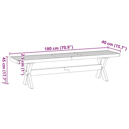 Panca Pranzo NOAIN Gambe a Forma X 180x40x45 cm Legno Massello | homemem39