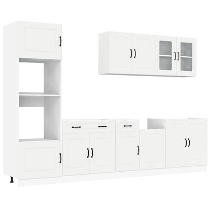 Set Mobili da Cucina 7 pz Kalmar Bianco Legno Multistrato | homemem39