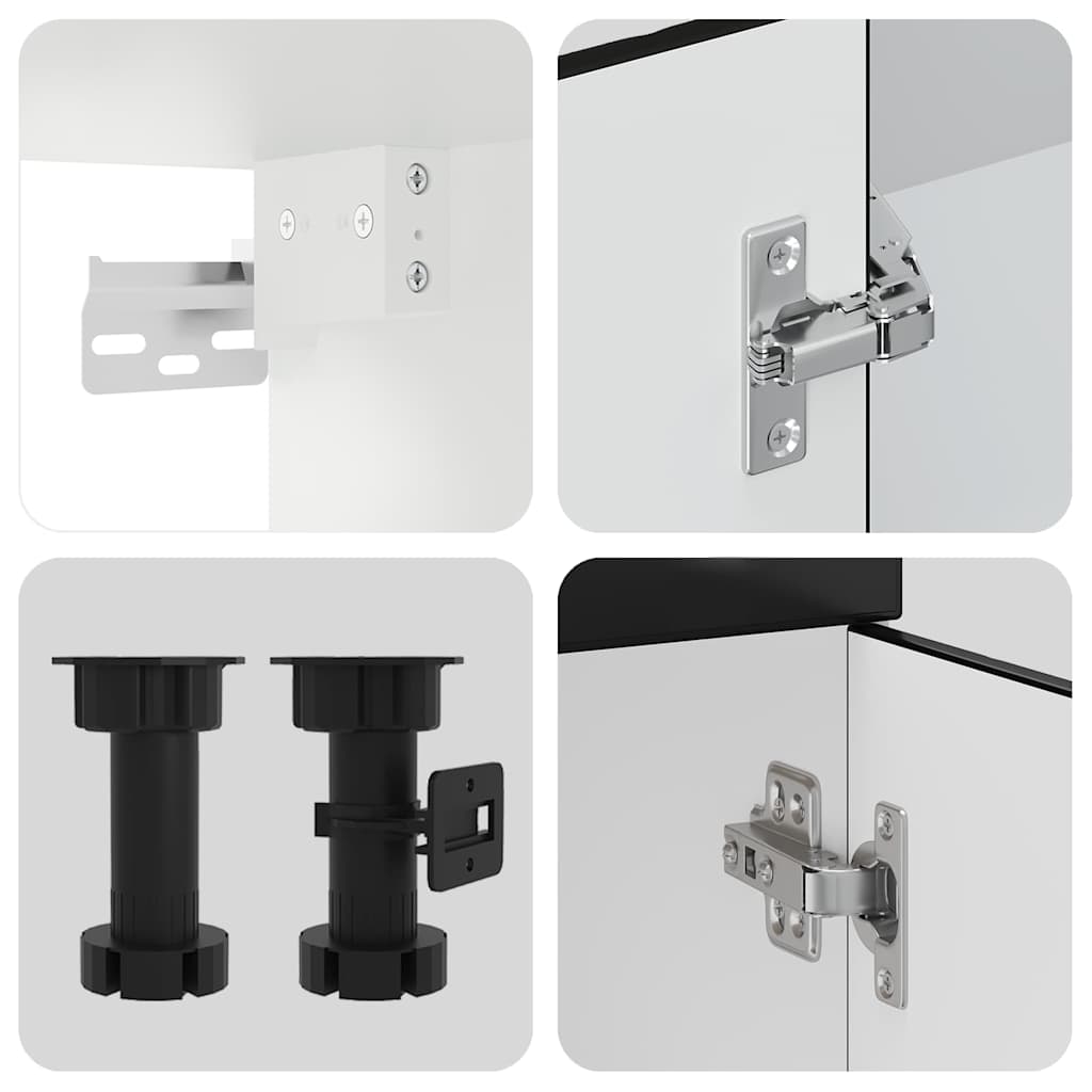 Set Mobili da Cucina 7 pz Kalmar Neri Legno Multistrato | homemem39