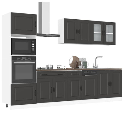 Set Mobili da Cucina 7 pz Kalmar Neri Legno Multistrato | homemem39