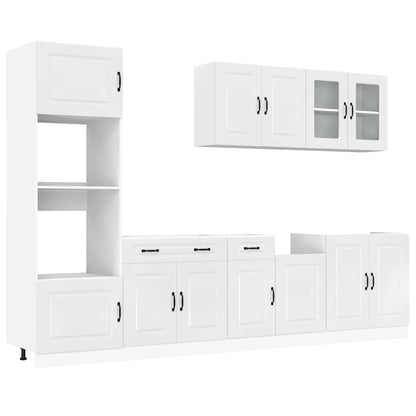 Set Mobili da Cucina 7 pz Kalmar Bianchi Lucido in Truciolato | homemem39