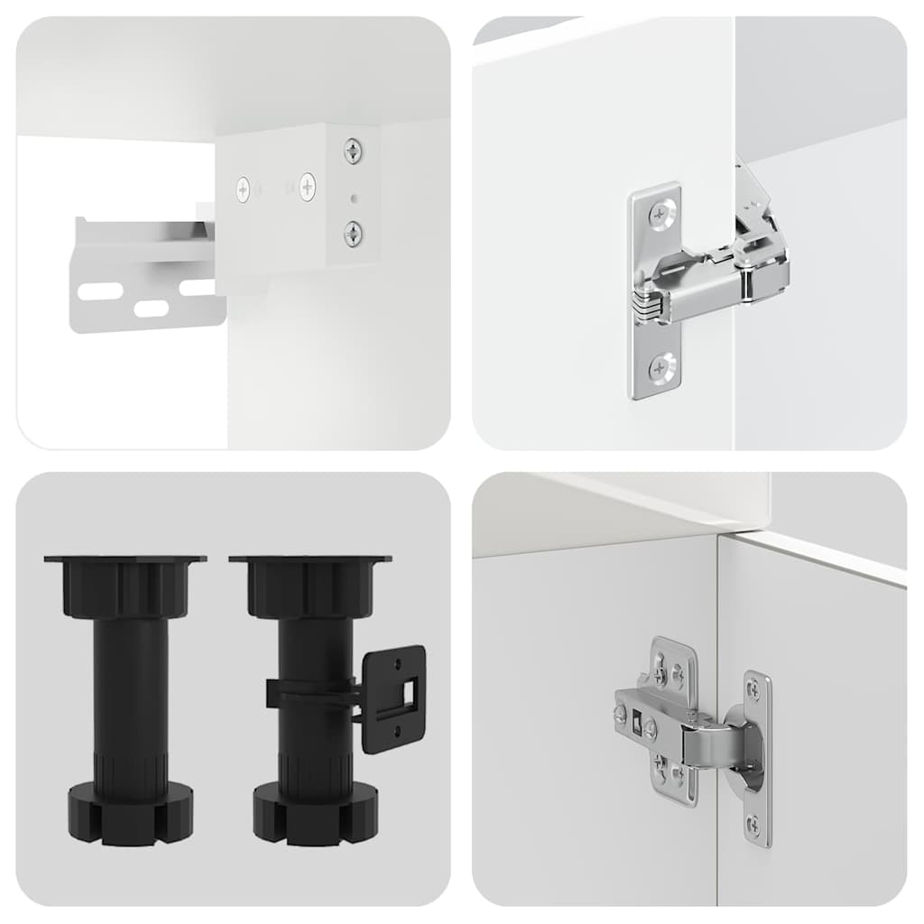 Set Mobili da Cucina 7 pz Kalmar Bianchi Lucido in Truciolato | homemem39
