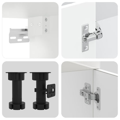 Set Mobili da Cucina 7 pz Kalmar Bianchi Lucido in Truciolato | homemem39