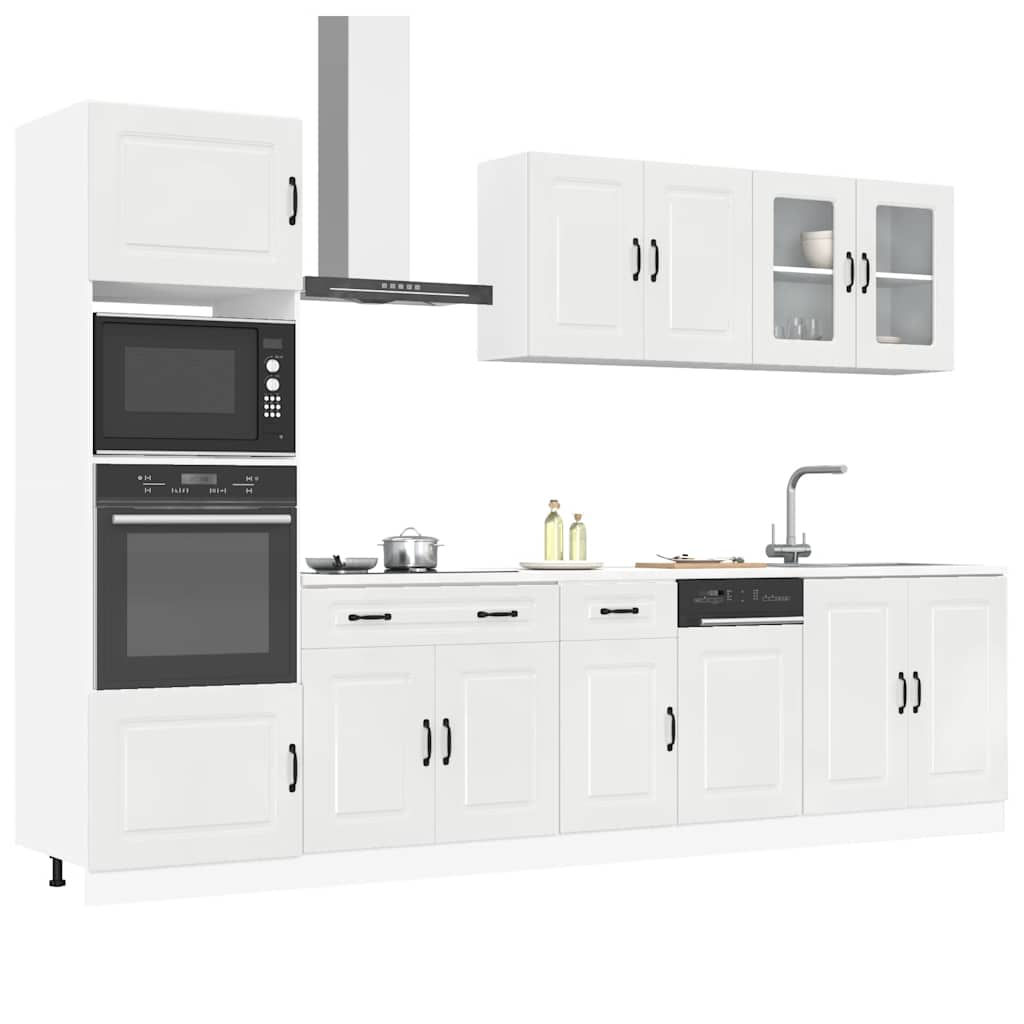 Set Mobili da Cucina 7 pz Kalmar Bianchi Lucido in Truciolato | homemem39