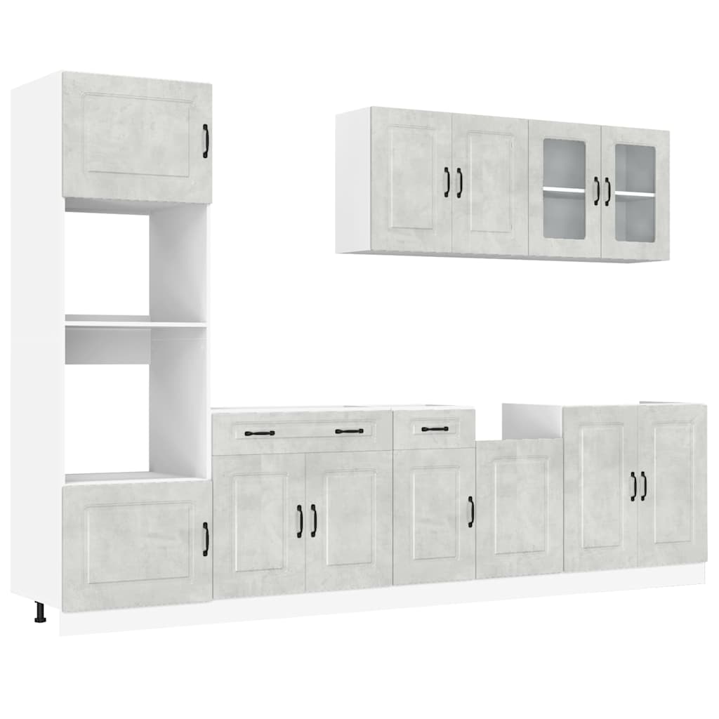 Set Mobili da Cucina 7 pz Kalmar Grigio Cemento in Truciolato | homemem39
