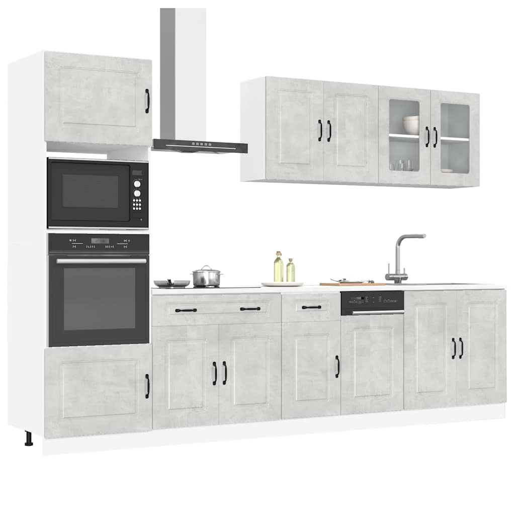 Set Mobili da Cucina 7 pz Kalmar Grigio Cemento in Truciolato | homemem39