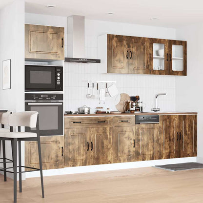 Set Mobili da Cucina 7 pz Kalmar Rovere Fumo Legno Multistrato | homemem39