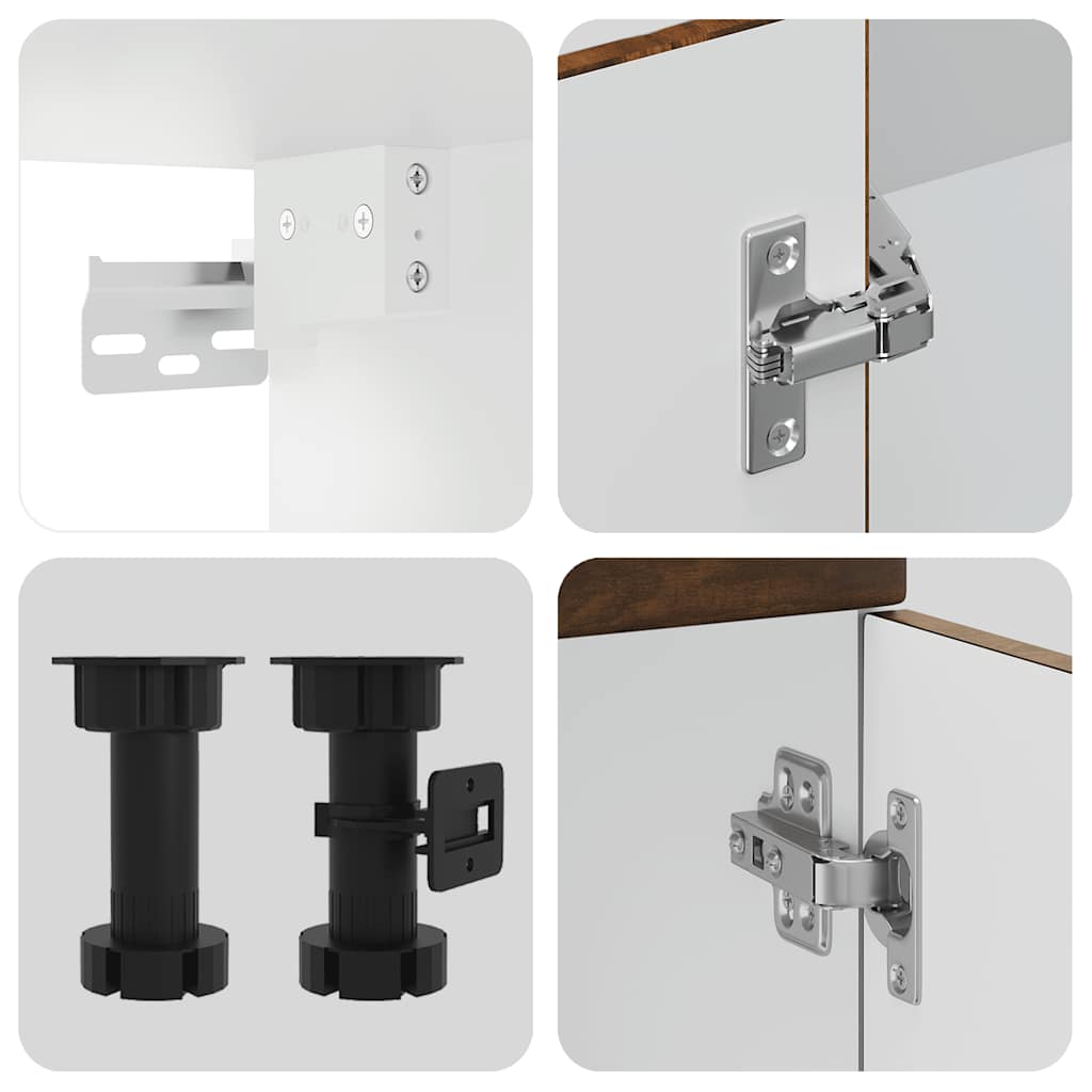 Set Mobili da Cucina 7 pz Kalmar Rovere Fumo Legno Multistrato | homemem39