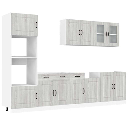 Set Mobili da Cucina 7 pz Kalmar Grigio Sonoma in Truciolato | homemem39