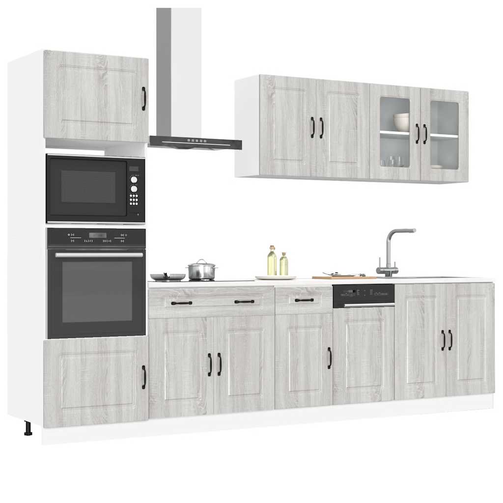 Set Mobili da Cucina 7 pz Kalmar Grigio Sonoma in Truciolato | homemem39