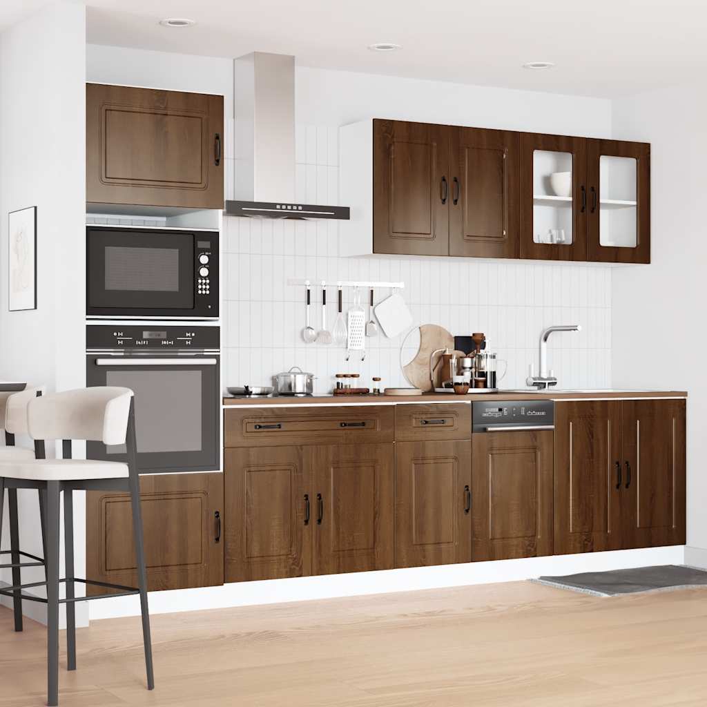 Set Mobili da Cucina 7 pz Kalmar Rovere Marrone in Truciolato | homemem39